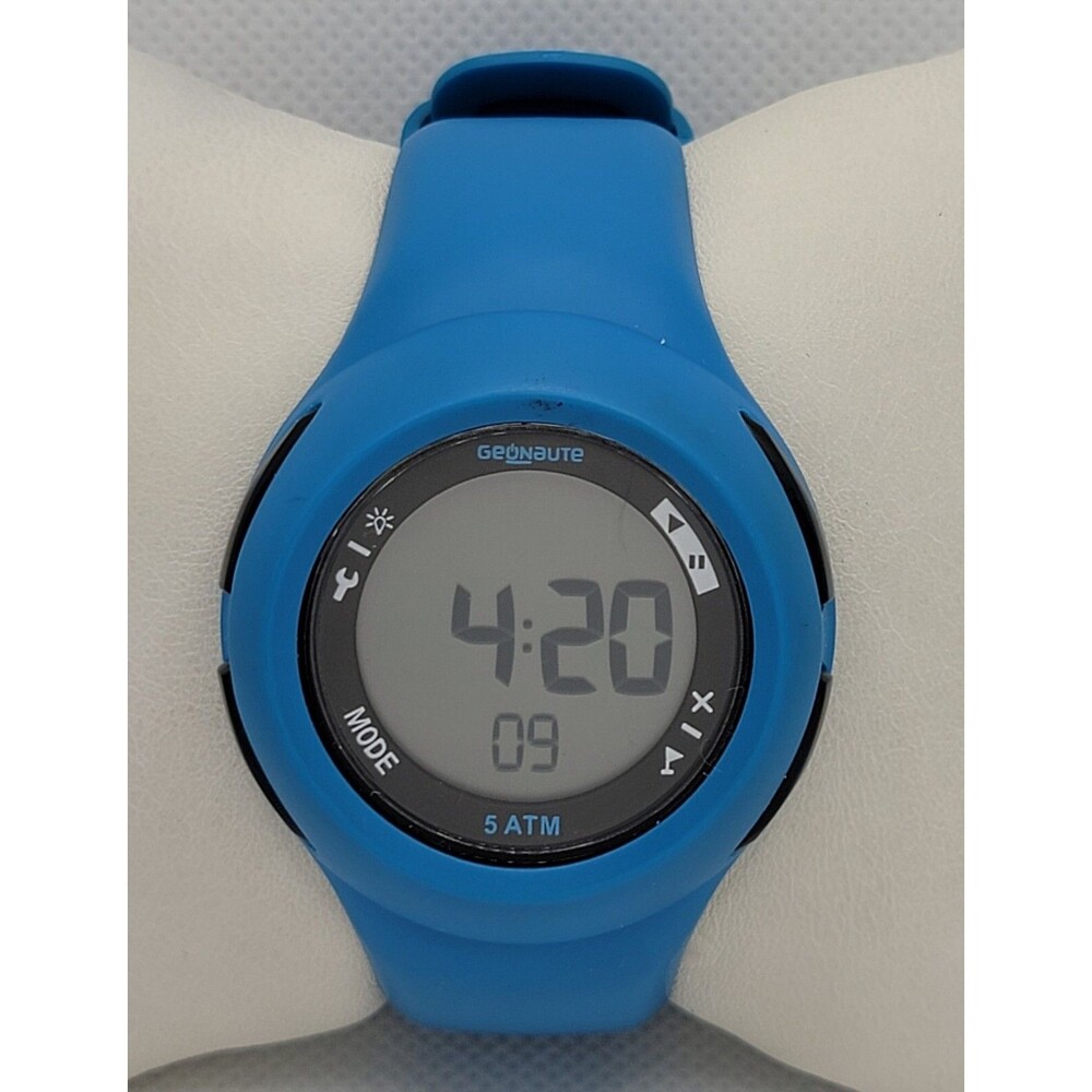 Unisex Geonaute Sport Black Dial Blue Case Silicone Band Digital Watch 02 - Picture 5 of 9